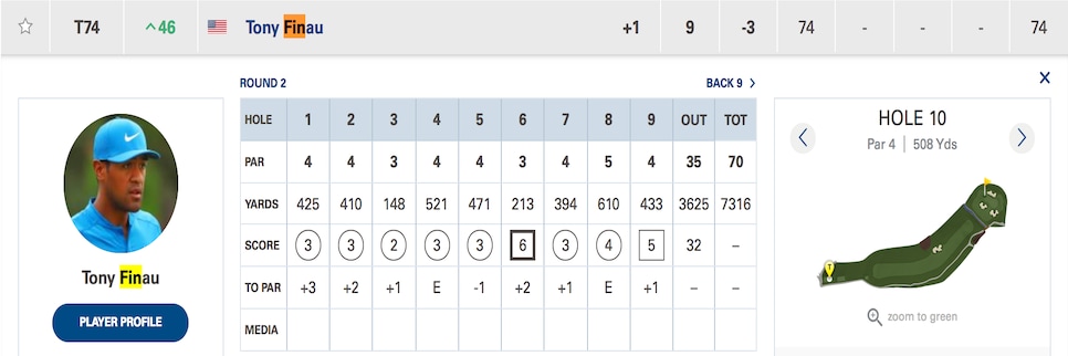 Tony Finau PGA friday front nine scorecard.png