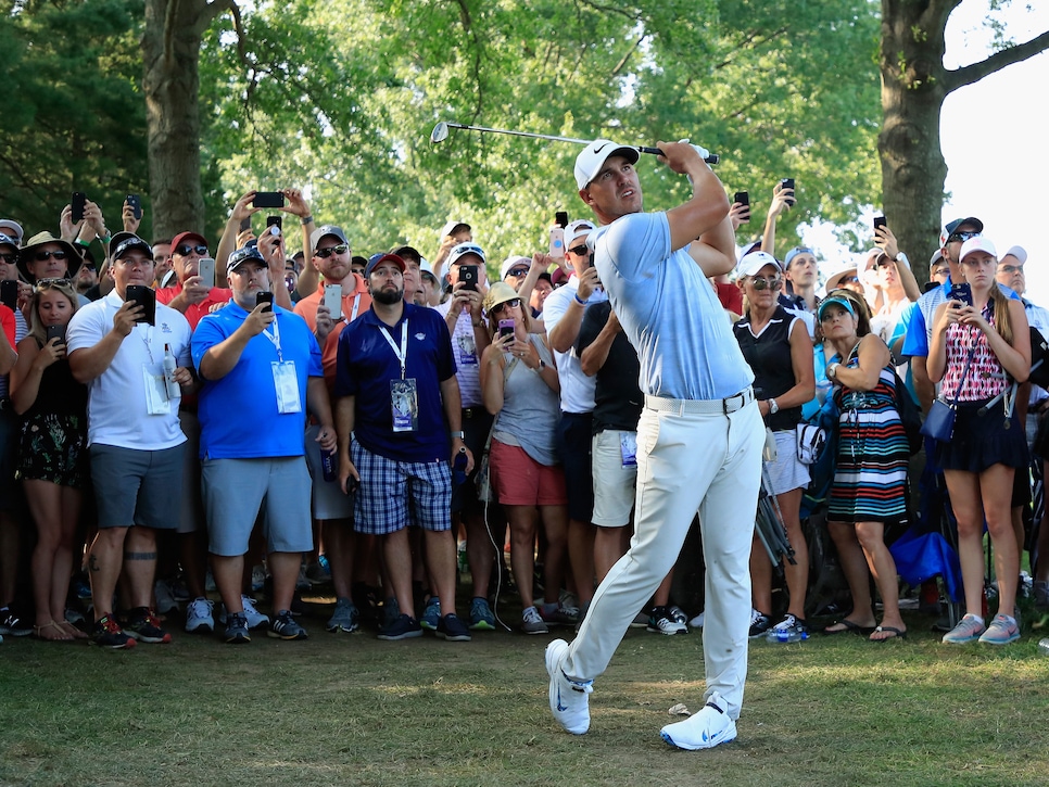 during the third round of the 2018 PGA Championship at Bellerive Country Club on August 11, 2018 in St Louis, Missouri.