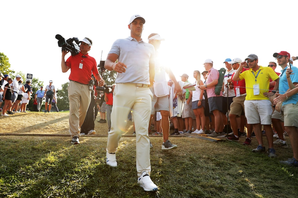 during the third round of the 2018 PGA Championship at Bellerive Country Club on August 11, 2018 in St Louis, Missouri.