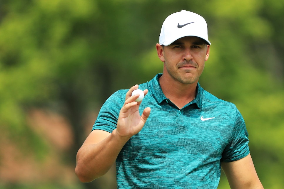 during the final round of the 2018 PGA Championship at Bellerive Country Club on August 12, 2018 in St Louis, Missouri.