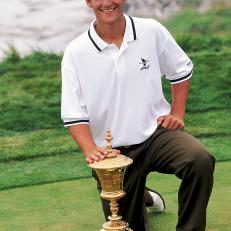 22 Aug 1999: David Gossett poses with his trophy after the 1999 Amateur Golf Championship in Pebble Beach, California.