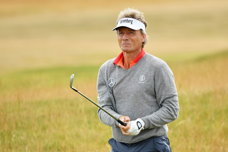 during previews to the 147th Open Championship at Carnoustie Golf Club on July 16, 2018 in Carnoustie, Scotland.