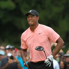 NEWTOWN SQUARE, PA - SEPTEMBER 07: Tiger Woods watches his tee shot on the 11th hole during the second round of the BMW Championship at Aronimink Golf Club on September 7, 2018 in Newtown Square, Pennsylvania. (Photo by Stan Badz/PGA TOUR)
