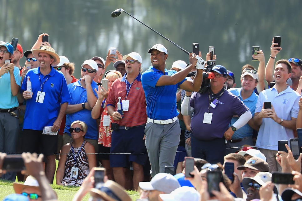 during the third round of the TOUR Championship at East Lake Golf Club on September 22, 2018 in Atlanta, Georgia.