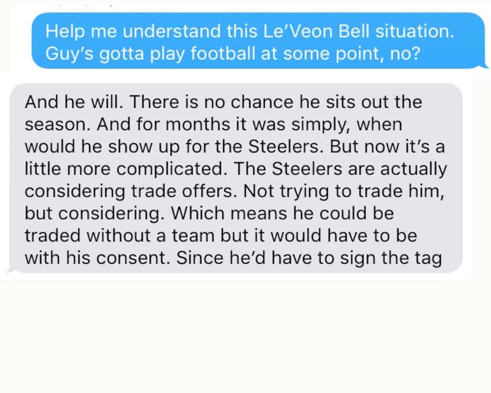 Le'Veon Bell does not sign tag, will miss 2018 season