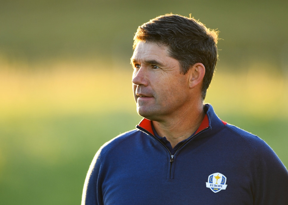 Paris , France - 25 September 2018; Europe vice-captain Pádraig Harrington during the Europe team photocall ahead of the Ryder Cup 2018 Matches at Le Golf National in Paris, France. (Photo By Ramsey Cardy/Sportsfile via Getty Images)