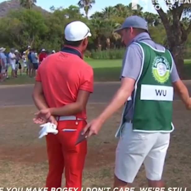 Caddie tells tour pro to "Stop being crazy!" in 2018's best oncourse