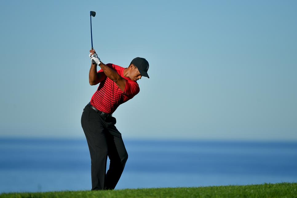 during the final round of the Farmers Insurance Open at Torrey Pines South  on January 28, 2018 in San Diego, California.