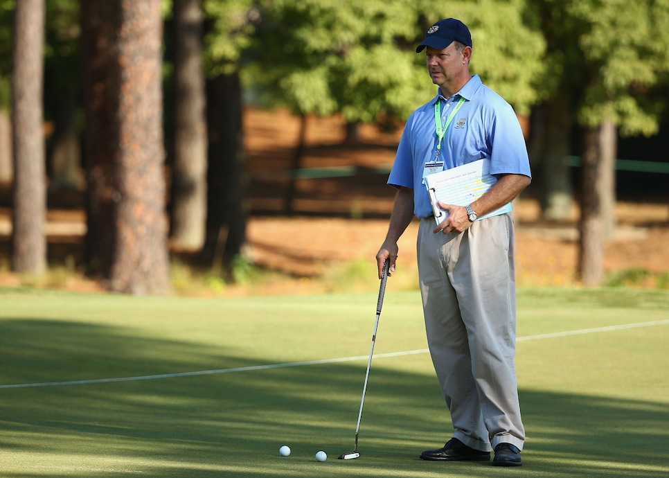 during a practice round prior to the start of the 114th U.S. Open at Pinehurst Resort & Country Club, Course No. 2 on June 11, 2014 in Pinehurst, North Carolina.