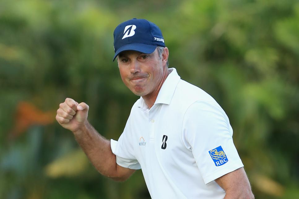 HONOLULU, HI - JANUARY 13:  Matt Kuchar of the United States reacts on the 15th green during the final round of the Sony Open In Hawaii at Waialae Country Club on January 13, 2019 in Honolulu, Hawaii.  (Photo by Sam Greenwood/Getty Images)