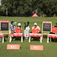 during a practice round ahead of the Abu Dhabi HSBC Golf Championship at the Abu Dhabi Golf Club on January 14, 2019 in Abu Dhabi, United Arab Emirates.