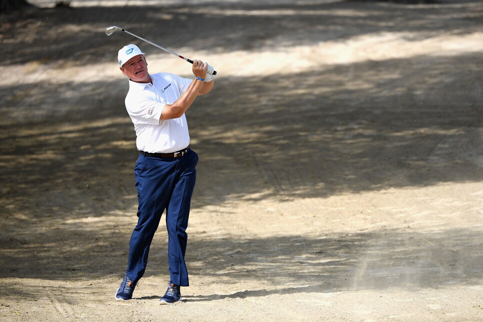 during Day Three of the Omega Dubai Desert Classic at Emirates Golf Club on January 26, 2019 in Dubai, United Arab Emirates.