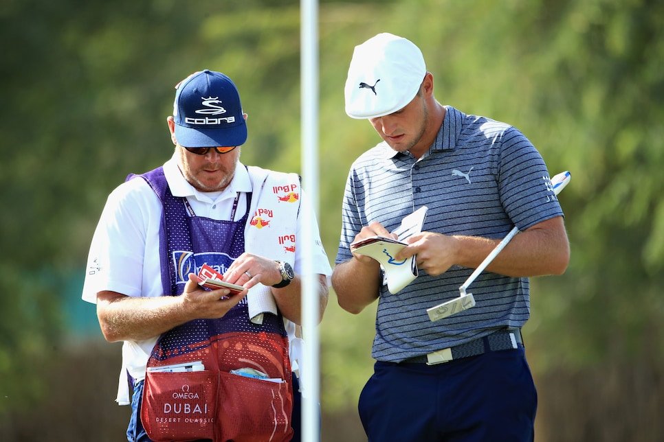 during Day Four of the Omega Dubai Desert Classic at Emirates Golf Club on January 27, 2019 in Dubai, United Arab Emirates.