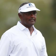 PALM BEACH GARDENS, FLORIDA - FEBRUARY 28:   Vijay Singh of Fiji looks on on the third hole during the first round of the Honda Classic at PGA National Resort and Spa on February 28, 2019 in Palm Beach Gardens, Florida. (Photo by Matt Sullivan/Getty Images)