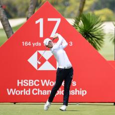 SINGAPORE, SINGAPORE - MARCH 03: Sung Hyun Park of South Korea plays her shot from the 17th tee during the final round of the HSBC Women\'s World Championship at Sentosa Golf Club on March 03, 2019 in Singapore. (Photo by Ross Kinnaird/Getty Images)