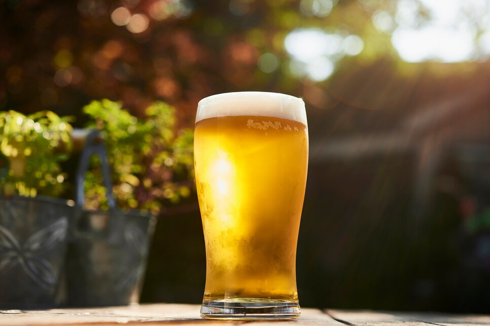 Close-up of beer on table