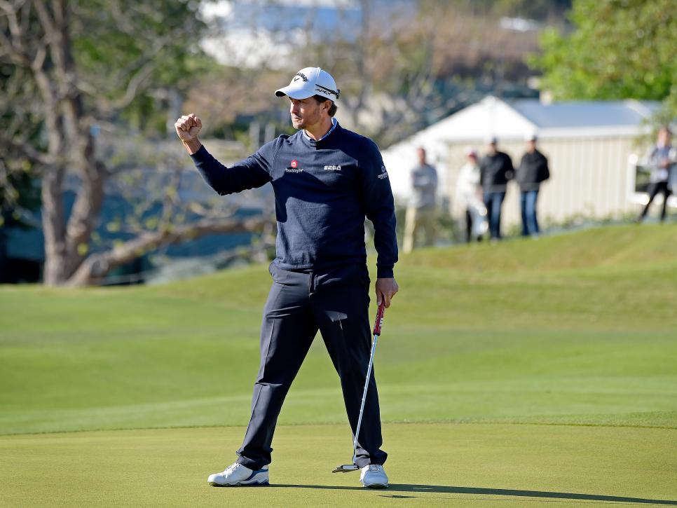 AUSTIN, TX - MARCH 31: Kevin Kisner reacts to defeating Matt Kuchar during the championship match at the World Golf Championships-Dell Technologies Match Play at Austin Country Club on March 31, 2019 in Austin, Texas. (Photo by Tracy Wilcox/PGA TOUR)