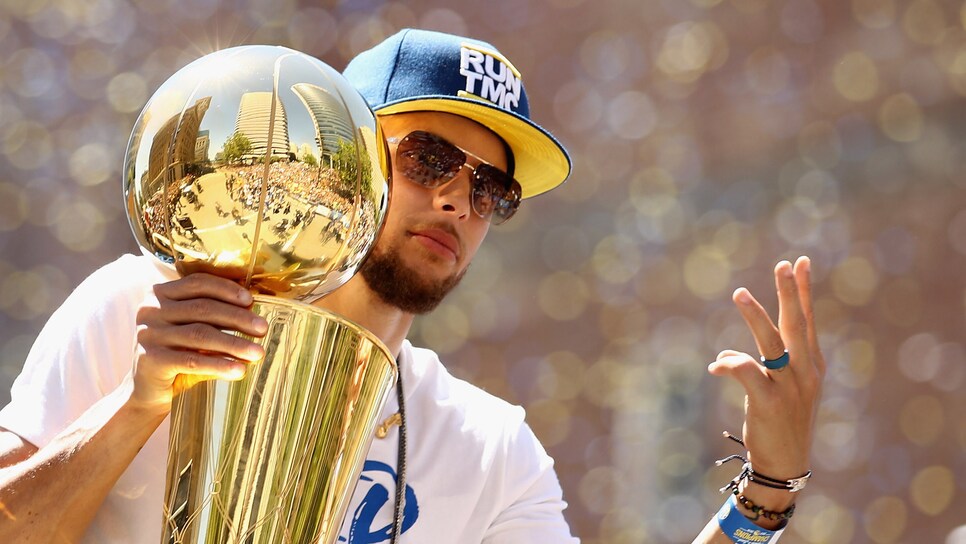 Goat in Stephen Curry jersey spotted at championship parade