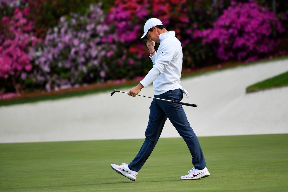 during the fourth round of the 2018 Masters Tournament held in Augusta, GA at Augusta National Golf Club on Sunday, April 8, 2018.