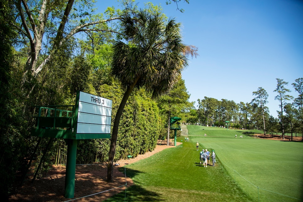 during a practice round of the 2019 Masters Tournament held in Augusta, GA at Augusta National Golf Club on Wednesday, April 10, 2019.