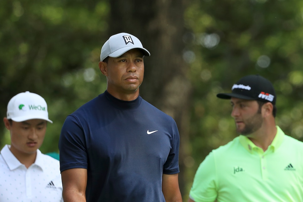 tiger woods collarless golf shirt