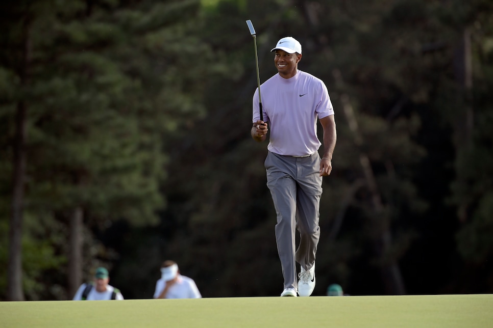 during the third round of the 2019 Masters Tournament held in Augusta, GA at Augusta National Golf Club on Saturday, April 13, 2019.