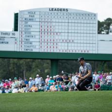 Webb Simpson missed birdie on #17 during the third round of the 2019 Masters Tournament held in Augusta, GA at Augusta National Golf Club on Saturday, April 13, 2019.