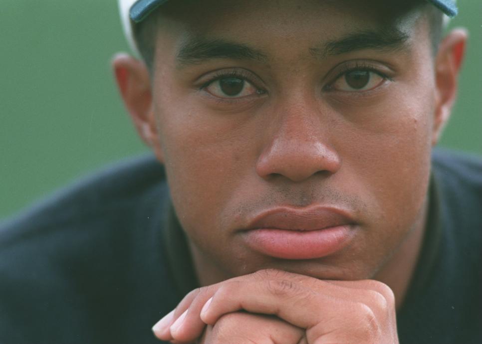 14 JUL 1995:  GOLFER TIGER WOODS OF THE USA FACES THE CAMERA IN THIS PORTRAIT PICTURE TAKEN AT THE SCOTTISH OPEN GOLF CHAMPIONSHIPS IN CARNOUSTIE, SCOTLAND. Mandatory Credit: Steve Munday/ALLSPORT