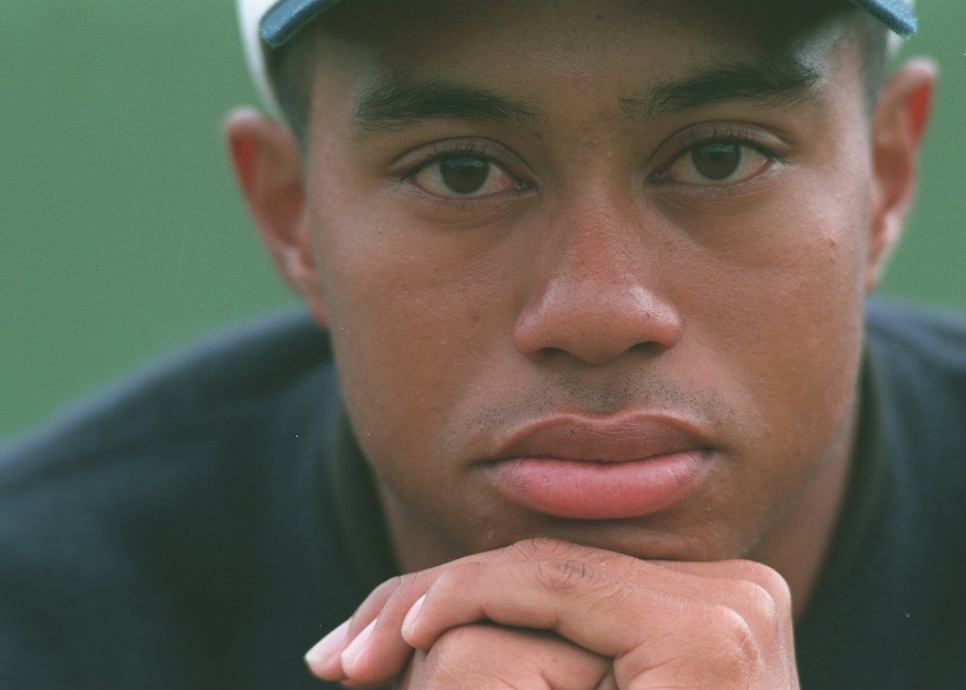 14 JUL 1995:  GOLFER TIGER WOODS OF THE USA FACES THE CAMERA IN THIS PORTRAIT PICTURE TAKEN AT THE SCOTTISH OPEN GOLF CHAMPIONSHIPS IN CARNOUSTIE, SCOTLAND. Mandatory Credit: Steve Munday/ALLSPORT