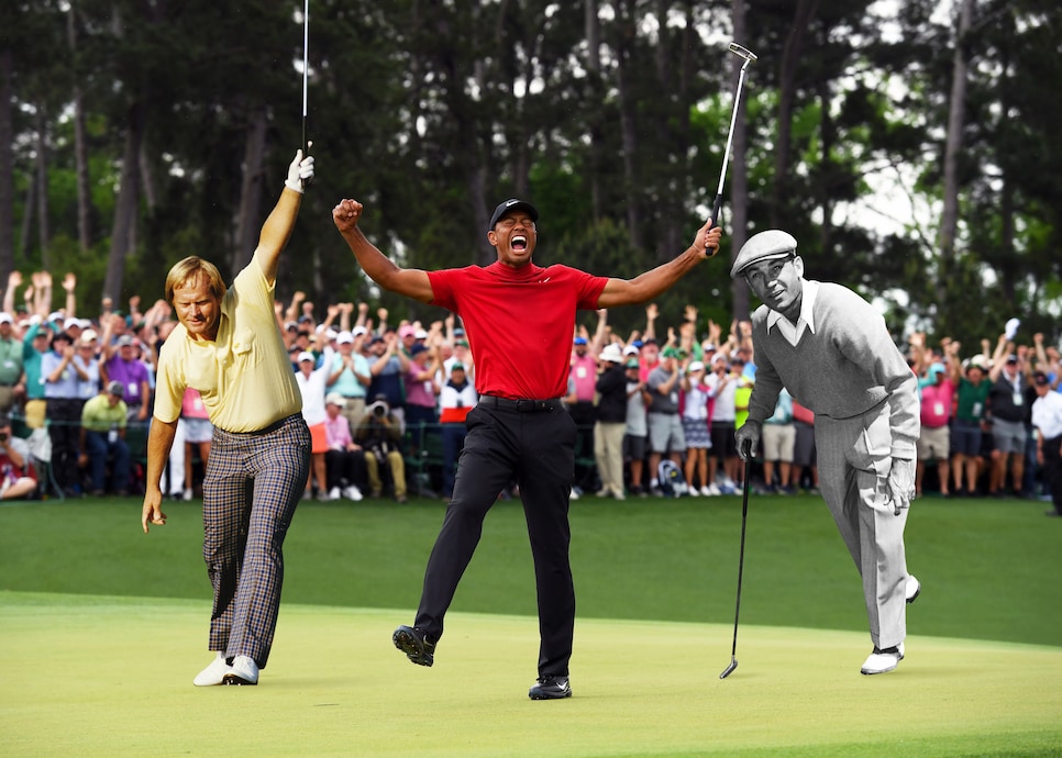 during the third round of the 2019 Masters Tournament held in Augusta, GA at Augusta National Golf Club on Sunday, April 14, 2019.