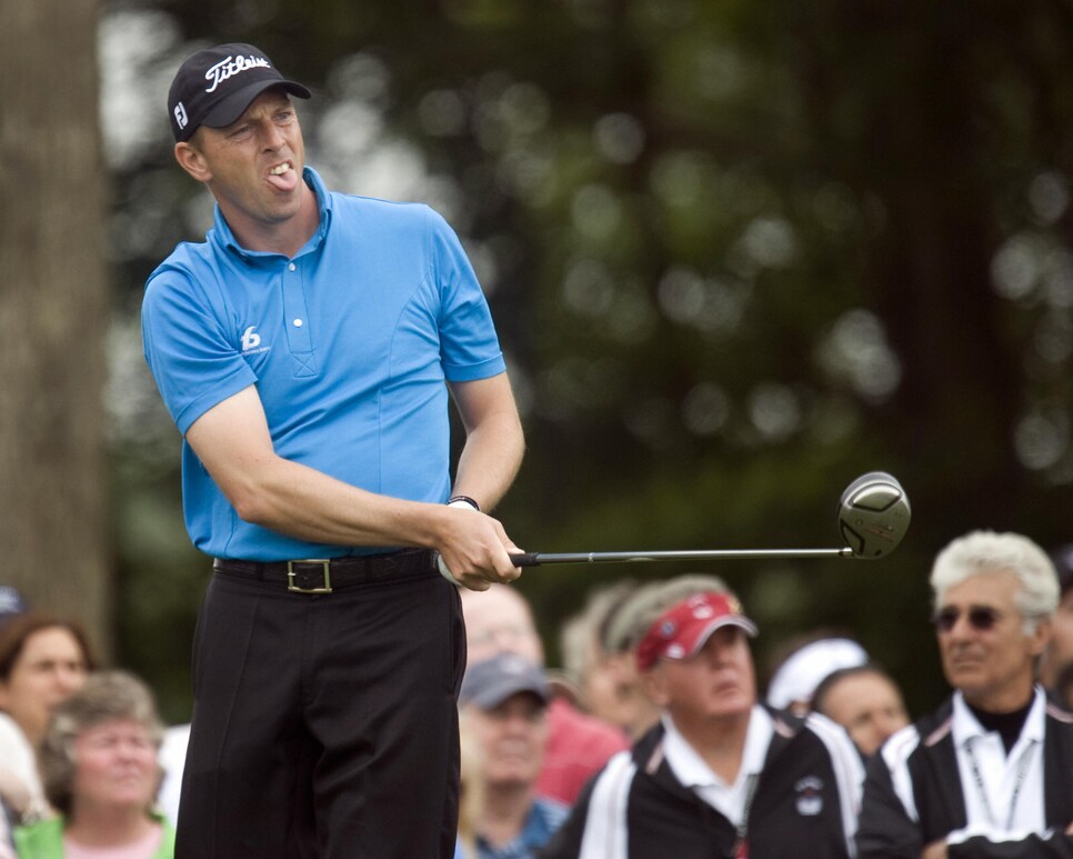 Soren Hansen of Denmark on the 10th tee