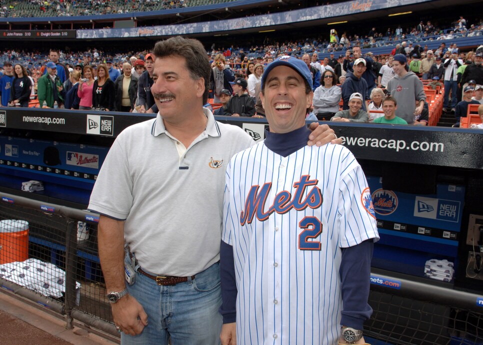 Jerry Seinfeld Throws The First Pitch at The Mets/Yankees Subway Series Game to Promote the "Seinfeld" Season 4 DVD Release