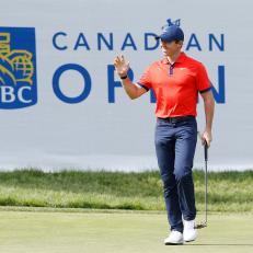 HAMILTON, ONTARIO - JUNE 09:  Rory McIlroy of Northern Ireland reacts after a birdie putt on the 14th green during the final round of the RBC Canadian Open at Hamilton Golf and Country Club on June 09, 2019 in Hamilton, Canada. (Photo by Michael Reaves/Getty Images)