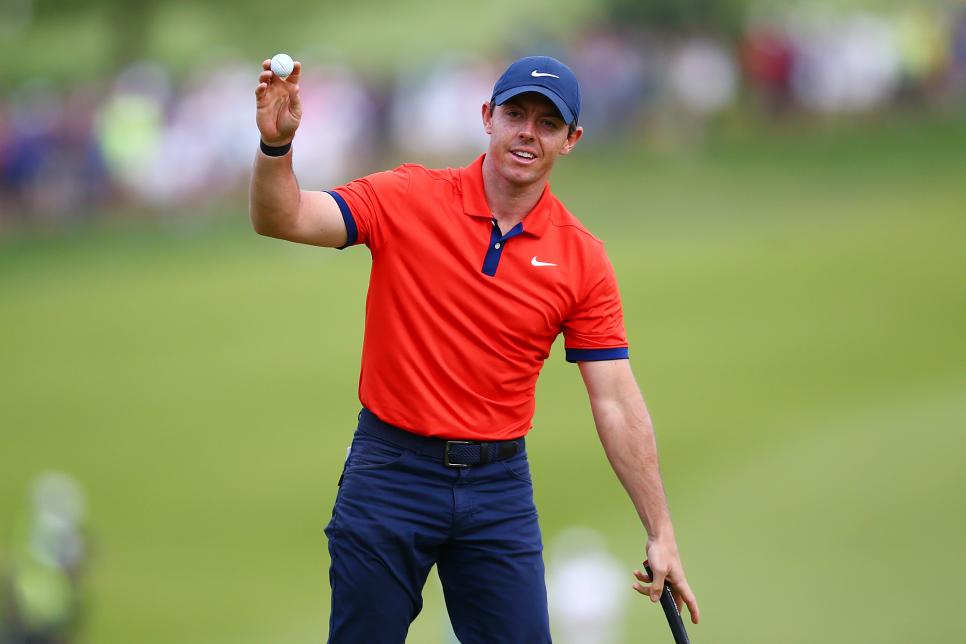 HAMILTON, ONTARIO - JUNE 09:  Rory McIlroy of Northern Ireland celebrates on the 18th green after making a putt to win the RBC Canadian Open at Hamilton Golf and Country Club on June 09, 2019 in Hamilton, Canada. (Photo by Vaughn Ridley/Getty Images)