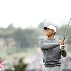 PEBBLE BEACH, CALIFORNIA - JUNE 15: Tiger Woods of the United States plays a shot from the fifth tee during the third round of the 2019 U.S. Open at Pebble Beach Golf Links on June 15, 2019 in Pebble Beach, California. (Photo by Ezra Shaw/Getty Images)