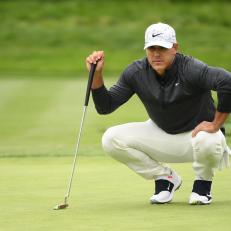 PEBBLE BEACH, CALIFORNIA - JUNE 15: Brooks Koepka of the United States lines up a putt  during the third round of the 2019 U.S. Open at Pebble Beach Golf Links on June 15, 2019 in Pebble Beach, California. (Photo by Harry How/Getty Images)