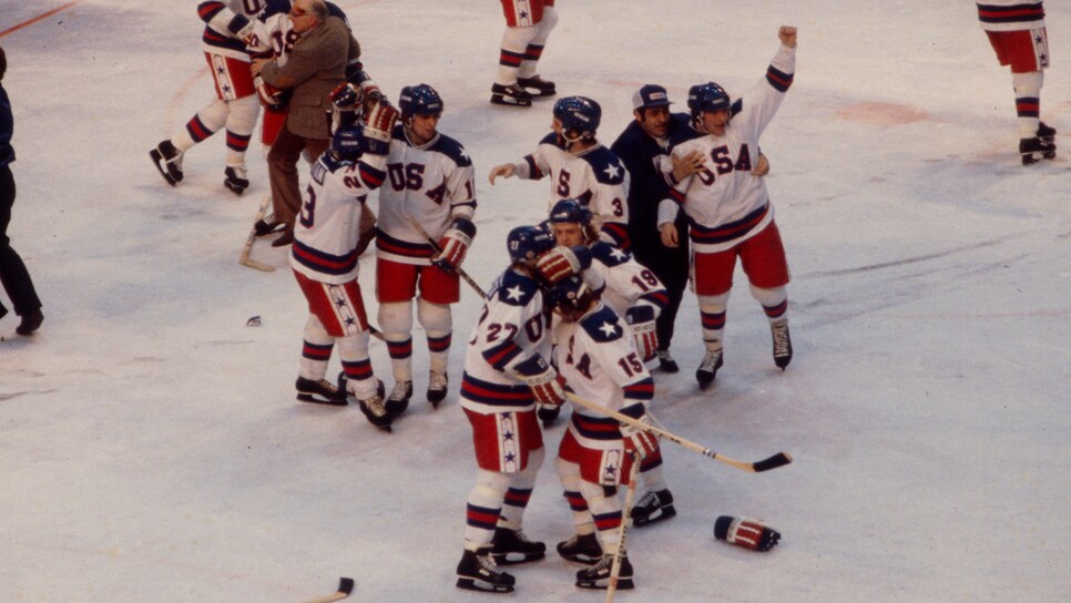 US And Russian Hockey Teams Competing In The 1980 Winter Olympics, The Miracle On Ice