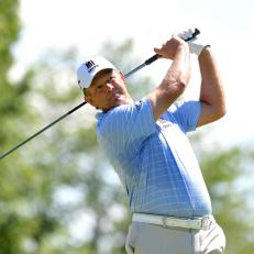 AKRON, OH - JULY 14: Retief Goosen plays his tee shot on the eighth hole during the final round of the PGA TOUR Champions Bridgestone SENIOR PLAYERS Championship at Firestone Country Club on July 14, 2019 in Akron, Ohio. (Photo by Stan Badz/PGA TOUR via Getty Images)