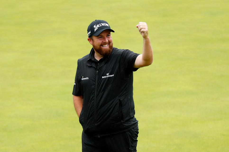 PORTRUSH, NORTHERN IRELAND - JULY 21: Open Champion Shane Lowry of Ireland celebrates on the 18th green during the final round of the 148th Open Championship held on the Dunluce Links at Royal Portrush Golf Club on July 21, 2019 in Portrush, United Kingdom. (Photo by Luke Walker/Getty Images)