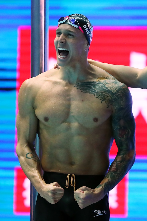 dressel caeleb caleb golfdigest megastar golds speedo keer avond opnieuw amerikaan zwemt freestyle caww relay