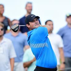 JERSEY CITY, NEW JERSEY - AUGUST 11: Patrick Reed of the United States plays his shot from the eighth tee  during the final round of The Northern Trust at Liberty National Golf Club on August 11, 2019 in Jersey City, New Jersey. (Photo by Jared C. Tilton/Getty Images)