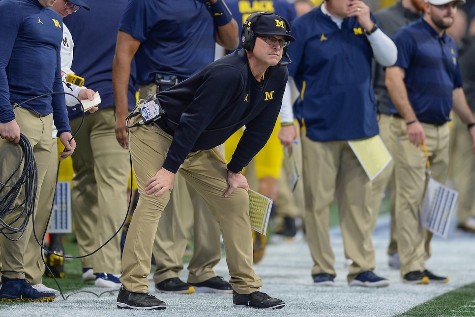 jim harbaugh khaki pants