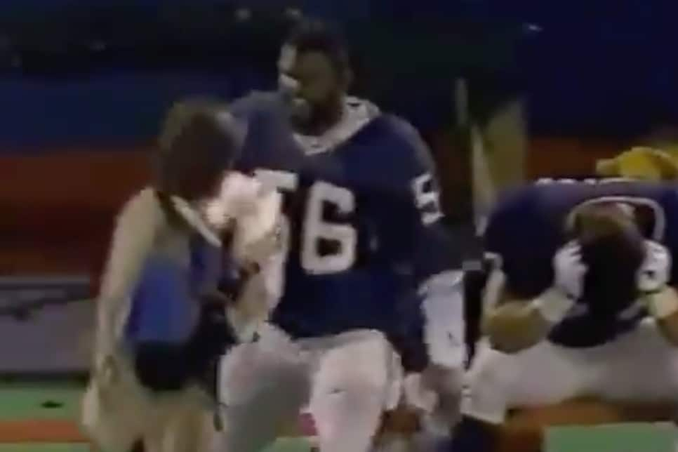 This throwback video of Lawrence Taylor scaring the crap out of a