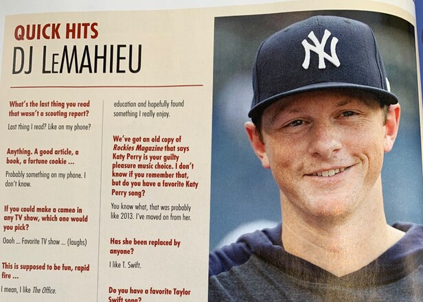 dj lemahieu chewing tobacco Yankees MVP DJ LeMahieu admits he's an awful quote after giving series of  awful quotes in a hilarious interview | Golf News and Tour Information