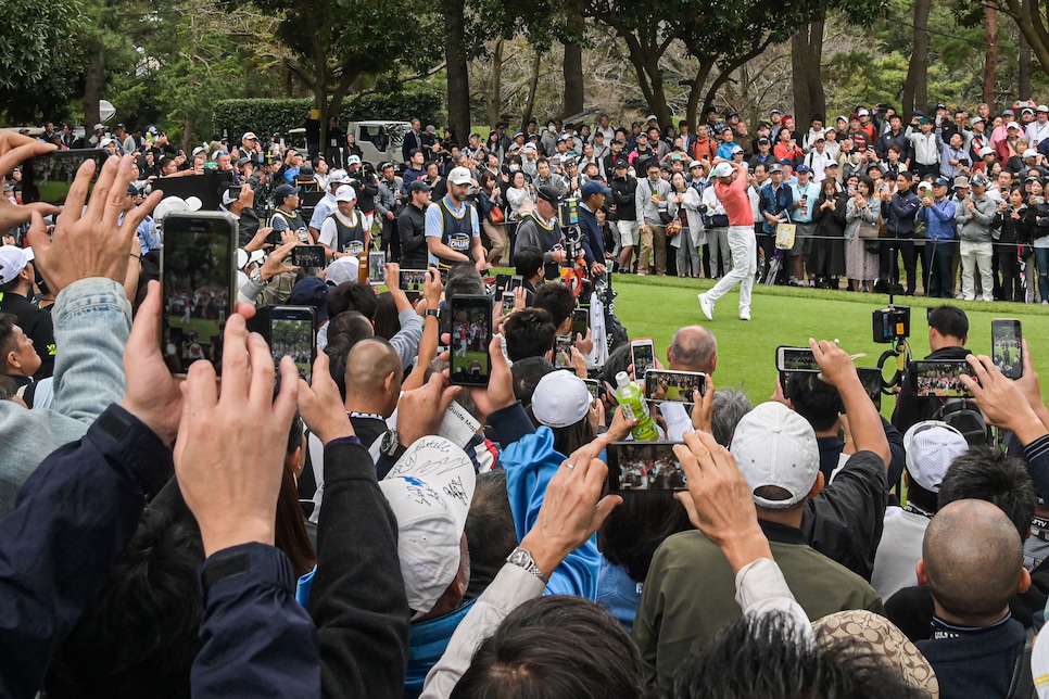 CHIBA, JAPAN - OCTOBER 21: Jason Day of Australia takes a practice swing during the MGM Resorts The Challenge: Japan Skins at Accordia Golf Narashino Country Club on October 21, 2019 in Chiba, Japan. (Photo by Ben Jared/PGA TOUR via Getty Images)