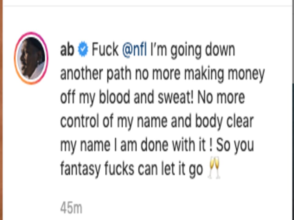 Antonio Brown's super helpful message to fantasy football owners