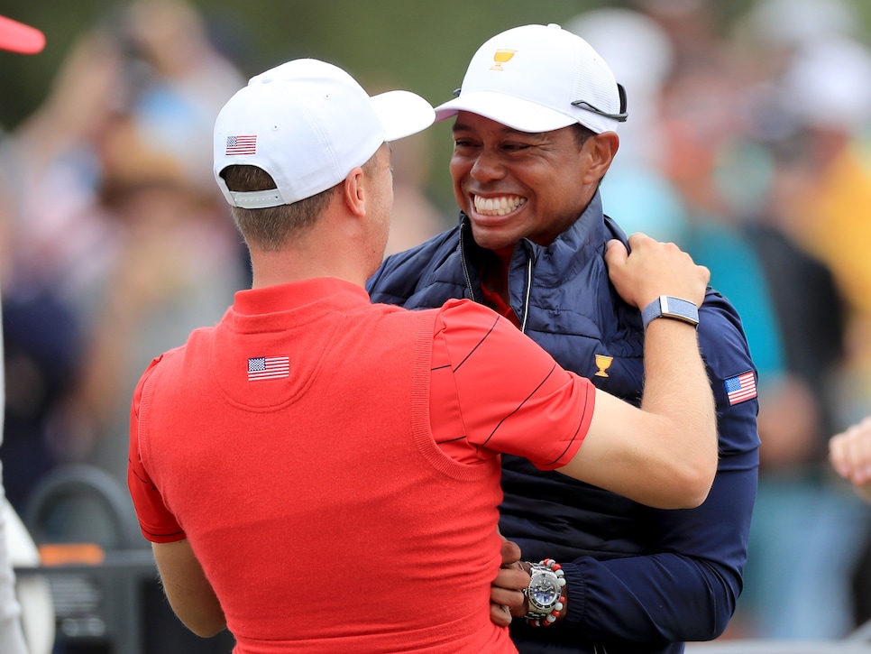 Why Tiger Woods Is Hoping A Third Time Is The Charm With Justin Thomas Pairing At Riviera Golf News And Tour Information Golf Digest