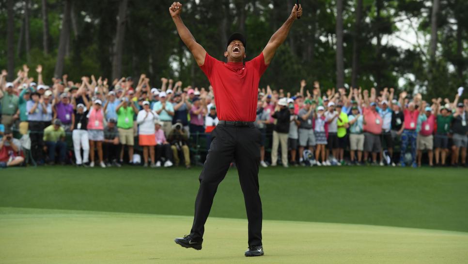 Tiger Woods during the final round of the 2019 Masters Tournament held in Augusta, GA at Augusta National Golf Club on Sunday, April 14, 2019.