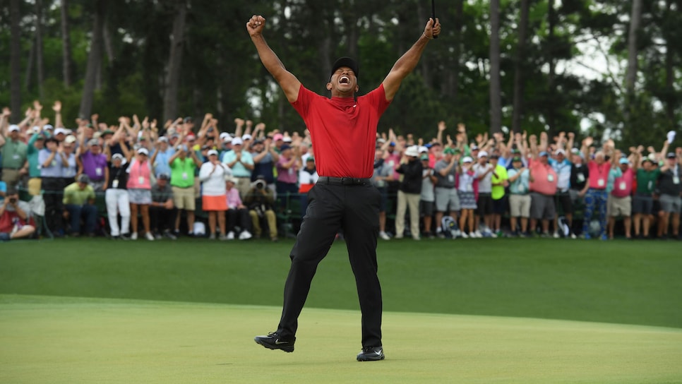 Tiger Woods during the final round of the 2019 Masters Tournament held in Augusta, GA at Augusta National Golf Club on Sunday, April 14, 2019.