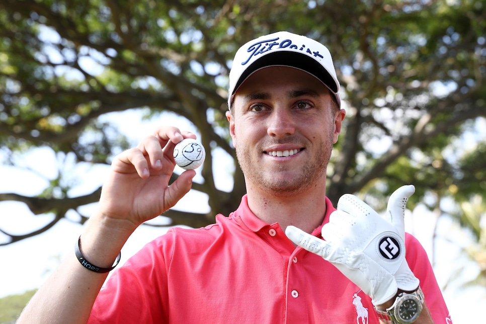 during the first round of the Sony Open In Hawaii at Waialae Country Club on January 12, 2017 in Honolulu, Hawaii.